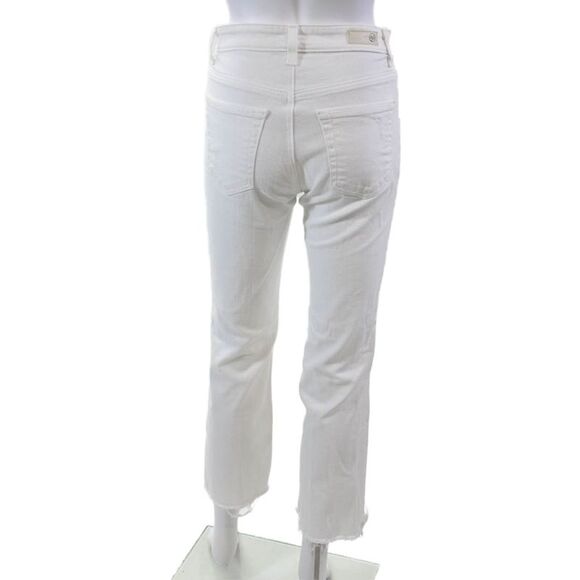 AG Adriano Goldschmied Womens Kinsley High Rise Crop Boot Cut Jeans White 24 - Picture 3 of 7